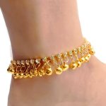 1PC Cute Small Bells Tassel Anklet Beach Style Rhinestone Decor Anklet For Girls