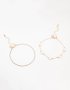 Goldair Gold Flower & Cup Chain Anklets 2-PACK