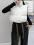 Solid Color Zipper Cropped Vest Causal Sleeveless Stand Collar Vest For Fall & Winter Women's Clothing