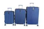Smte Navy 3-PIECE Luggage Se Spinner Wheels Telescopic Handle Reinforced Corners With Keychain