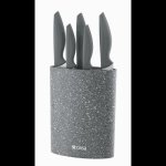 Firenze 6PCE Knife Block Set Stainless Steel Grey