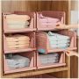 Snslxh 5 Pack Stackable Closet Organizer Box Multifunctional & Foldable Closet Storage Basket For Bathroom Kitchen Laundry Room Wardrobe Storage Spa