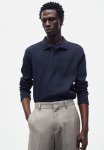 Slim Fit Waffled Polo Shirt - Blue