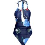 - Ladies One Piece Tummy Control 2-WAY Swimsuit - Navy