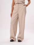 Beige Wide-leg Tailored Trousers - 34 Stone