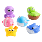 Marine Animal Bath Toy Set - Multi-colour 6 Piece