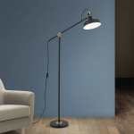 Paris Metal Floor Lamp In Matt Black Matt White - Matt White