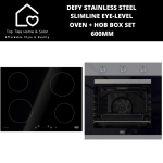 Defy Stainless Steel Slimline Eye-level Oven + Ceran Hob Box Set - 600MM DCB866E