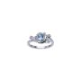 S925 Sterling Silver Minimalist Design Ring With Topaz.