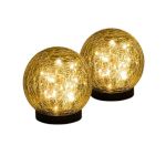 LC58A Solar Power Globe Garden Lights Warm White 2PCS Diameter 12CM