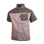 WBB090 2 Tone Twill Kids Shirt Short Sleeve - 13 To 14 Khaki olive