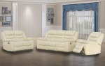 Adjustable Lounge Sofa Airleather Comfort - Cream