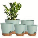 Plant Pots 7/6.5/6/5.5/5 Inch Self Watering Planters For Indoor Plants With Drainage Hole Nursery Planting Pot Plastic Flower Po