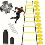 1SET Football Agility Ladder Training Equipment Including Soft Ladder Jump Grid Ladder Disc Cones Speed Ladder For Football Trai