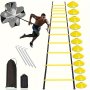 1SET Football Agility Ladder Training Equipment Including Soft Ladder Jump Grid Ladder Disc Cones Speed Ladder For Football Training