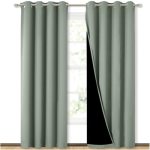Nicetown 100% Blackout Window Curtain Panels Cold And Full Light Blocking Drapes With Black Liner For Nursery 84 Inches Drop The