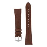 Aristocrat Croco-embossed Leather Watch Strap In Brown - 22MM Silver