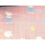 Muslin Baby Swaddle Blanket - 100% Cotton & 6 Layers - Pink With Piggy Playing Tennis