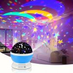 1PC Star Moon Night Light Projector - Starry Night Light For Bedroom Lamp Toys For Gifts Birthday 360 Degrees Rotating Moon Star