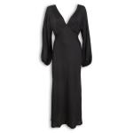 Black Satin Boho Maxi Dress