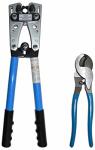 Battery Cable Lug Wire Crimper And Cable Cutter For 0 1 2 4 6 8 10 Awg - Professional Electrician Crimping Tool Kit By