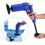 1SET High Pressure Air Power Toilet Plunger Drain Clog Remover Tool With 4 Sized Suckers Air Drain Unclog Toilet drain sink pipe