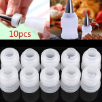 10PCS Plastic Piping Bag Coupler Set Food-grade Cake Decorating Tip Adapters For Pastry Icing Bags Easy To Use Baking Tools For