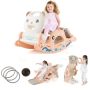 Costzon 4 In 1 Toddler Slide Rocking Toy Slide For Kids With Basketball Hoop And Ring Game Rocking Horse Foldable Climber Playground Slide For Both