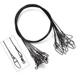 Rapala Black Coated Wire Leader Swivel Snap 30LB