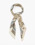 White Monochrome Greek Key & Paisley Printed Scarf