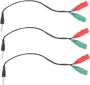 3PCS Headphone Splitter Adapter Audio Cable For Laptop USB Audio Cable MIC