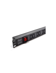 Acconet. Power Distribution Unit 1U 8 Way Female Kettle Cord Black With Swi