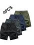 4 Pack Men's Quick-Dry Micro-Elastic And Breathable Athletic Shorts - Regular Fit Solid Color And Pockets - Suitable For Casual And Sporty Activities