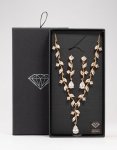 Goldair Gold Creeping Crystal Vine Necklace & Earrings Set