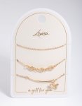Goldair Gold Circle & Butterfly Bracelet Pack