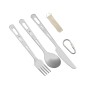 - Camping Cutlery Set Titanium Camping Utensils Knife Fork Spoon Set