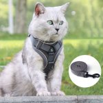 Pet Chest Strap Breathable And Adjustable Cat Harness Vest Anti-break Cat Leash Suitable For Outdoor Traction Reflective Strip D