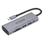 Amalink 95120D Type-c Usb-c To Sd tf + 3 Ports USB + Pd 3.0 Multi-function Hub Grey