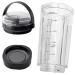 3 Pieces Blender Replacement Parts For Ninja Blast BC151 BC100 CL155 Series 18OZ Blending Vessel Cup With Sip Lid & Bottom Cap C
