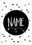 Mono Customised Name - Canvas Print - 600MM X 600MM