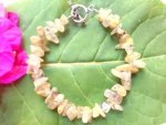 Rutilated Quartz Large Chip Stone Bracelet