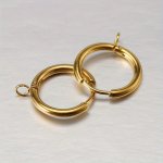 10PCS Simple Fashion Golden Stainless Steel Round Earring Accessories Perfect For Earring Jewelry Making