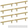 Pack Of 8 Cabinet Handles Drawer Pulls - 12.8CM Gold