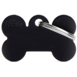 Myfamily Small Bone Pet Id Tag - Aluminium Black Waggs Online Pet Shop