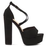 Black Nylon Platform Sandal