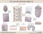 Cot Duvet Bedding Floral Soft Lilac And Peachy Wild Flowers Set