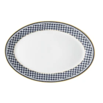 Galateo - Blue Check Oval Platter