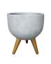 Rustic Round Japi Planter Cache Pot With Stand JVRD33 - One Size 330MM Width X 550MM Height / Burnt Cement
