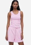 Ribbed Cotton Vest Top - Light Pink