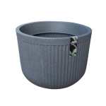 Flute Round Japi Planter Charcoal - Large